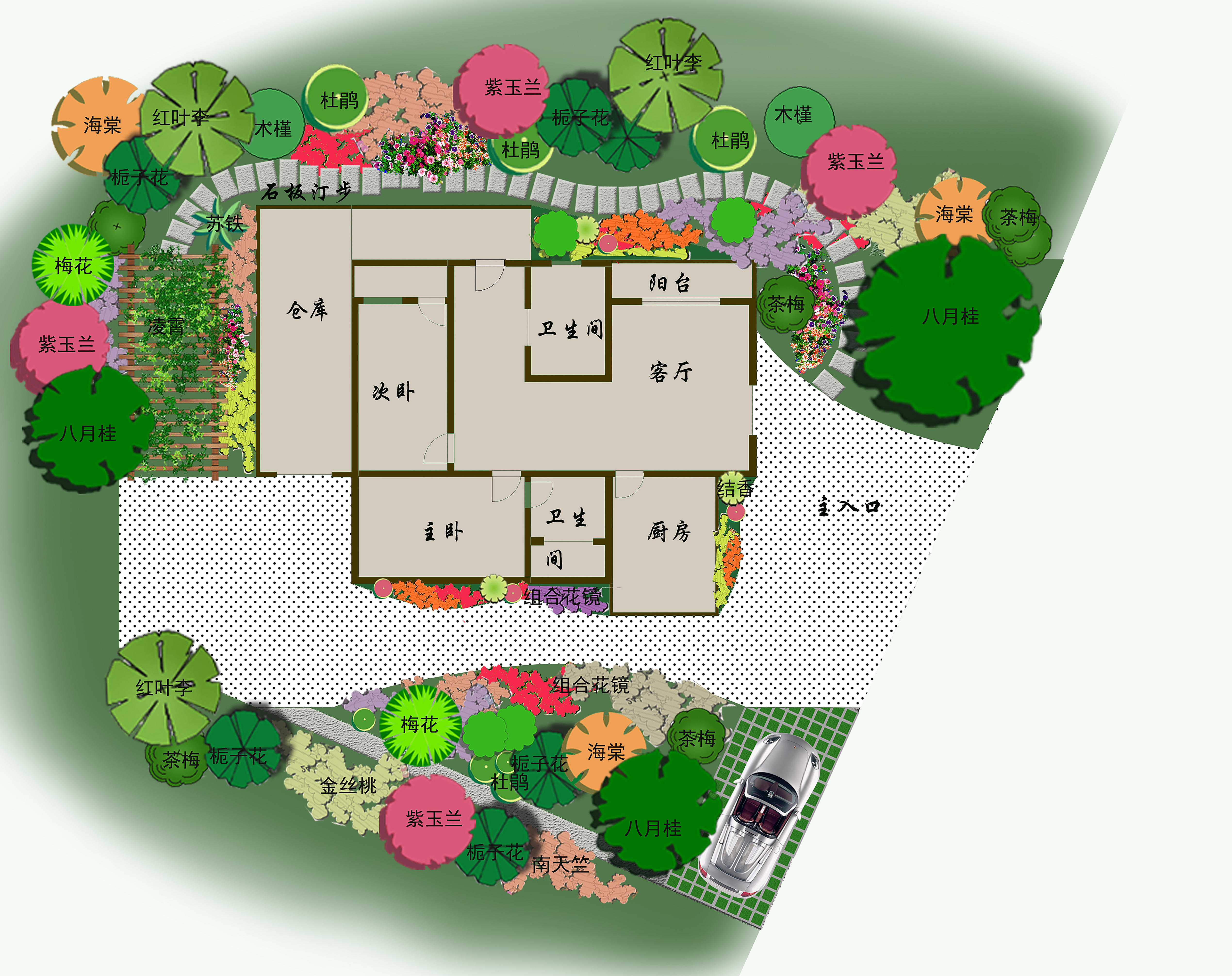 鄉村民居庭院綠化設計方案(六)花卉園藝型庭院一年四季有花可賞_科學